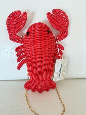 NWT Tommy Bahama | Wicker Woven Red Lobster Shoulder Bag Purse clutch